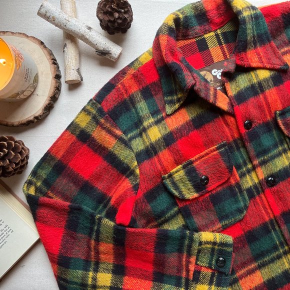 Vintage Other - 1970s Canadian Wool Jacket | Vintage Plaid Shacket